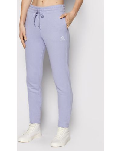 Sportovní kalhoty s hvězdami Converse fialové