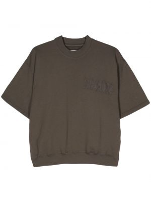 Medvilninis siuvinėtas marškinėliai Magliano ruda