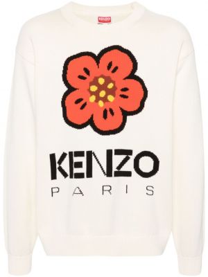 Φλοράλ πουλόβερ Kenzo λευκό
