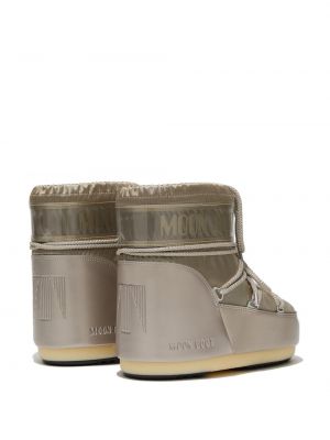 Nėriniuotos auliniai batai su raišteliais chunky Moon Boot sidabrinė