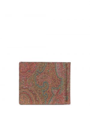 Portfel z nadrukiem z wzorem paisley Etro brązowy
