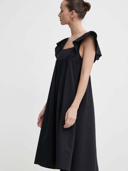 Pamučna mini haljina Protest crna