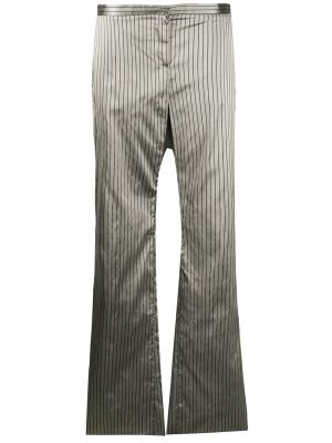Pruhované hedvábné vzorované kalhoty Romeo Gigli Pre-owned - stříbrný