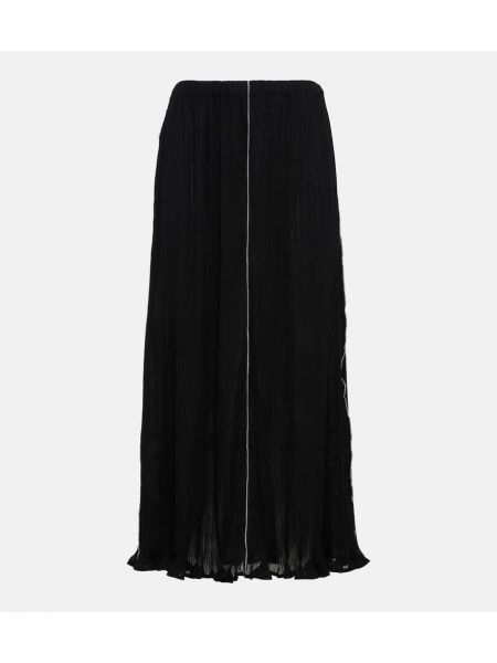 Falda larga plisada Totême negro