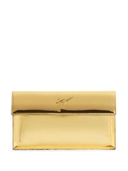 Kožená listová kabelka Giuseppe Zanotti zlatá