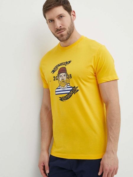 Koszulka bawełniana z nadrukiem Picture żółta