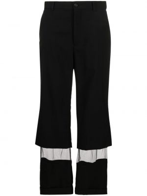 Вълнени прав панталон от тюл Noir Kei Ninomiya черно