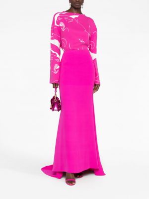 Asymetrické hedvábné dlouhá sukně Valentino Garavani růžové