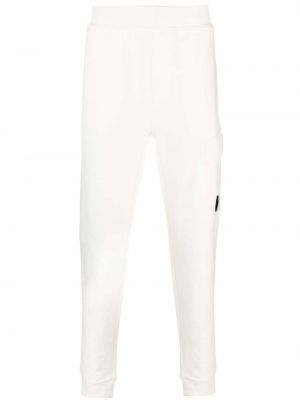 Bavlněné sportovní kalhoty C.p. Company bílé