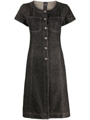 Τζιν φόρεμα με κουμπιά Chanel Pre-owned μαύρο
