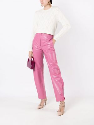 Kožené kalhoty Andrea Bogosian růžové