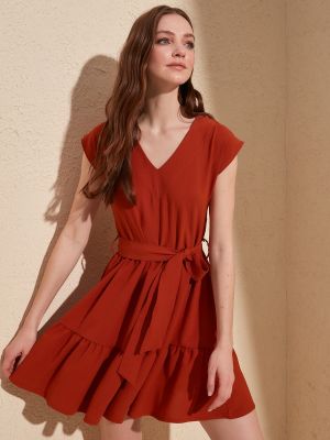 Mini šaty s krátkými rukávy Trendyol - červená
