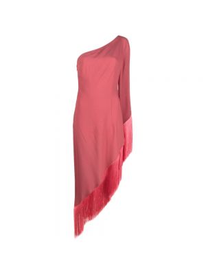 Sukienka długa z frędzli Taller Marmo różowa