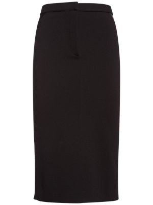 Krepové vlněné kožená sukně Tom Ford černé