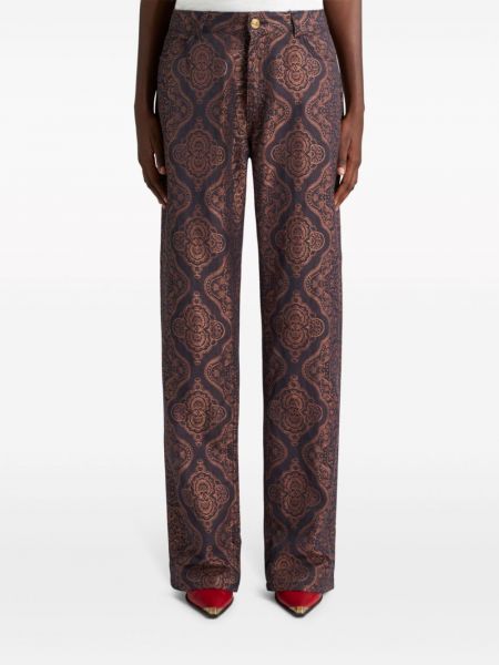 Žakárové straight fit džíny s paisley potiskem Etro
