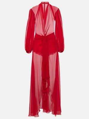 Rochie lunga cu funde din șifon transparente Dolce&gabbana roșu