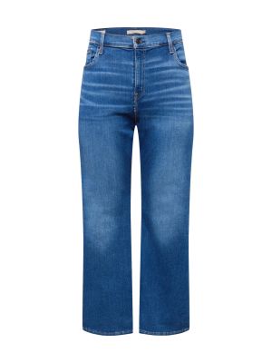 Kožené džínsy s vysokým pásom na zips Levi's® Plus - modrá
