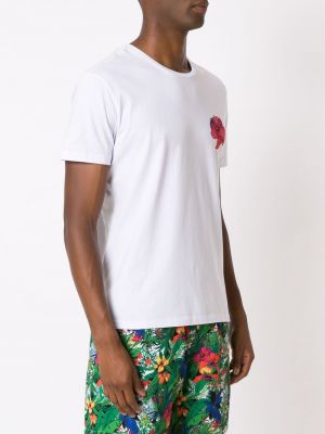 Koszulka w kwiatki z nadrukiem Amir Slama biała