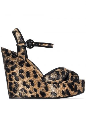 Sandalias con cuña leopardo Dolce & Gabbana