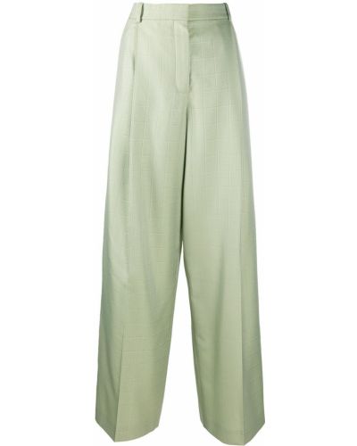 Pantalones de cintura alta bootcut Nina Ricci verde