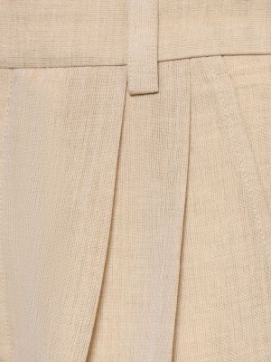 Pantalones de lana de lino Jacquemus beige
