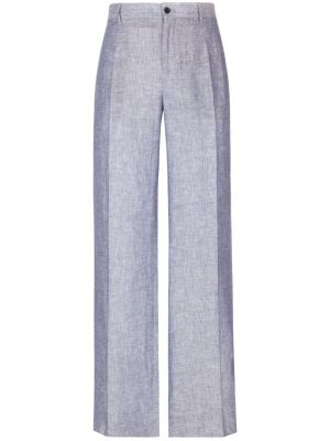 Pantalon droit en lin Dolce & Gabbana gris
