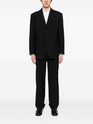 Plisované rovné kalhoty Helmut Lang černé
