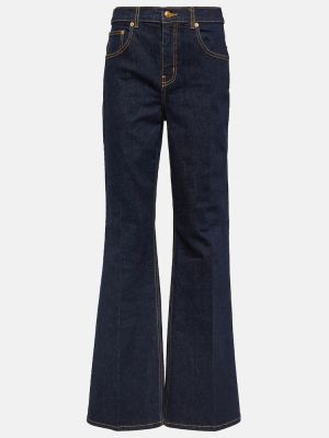 Jeans bootcut taille haute large Tory Burch bleu