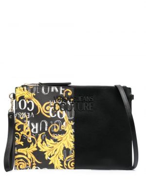 Borse pochette con stampa Versace Jeans Couture nero