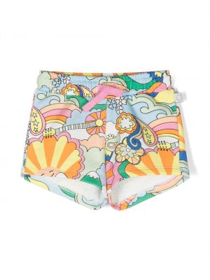 Printti puuvilla shortsit tytöille Stella Mccartney Kids keltainen