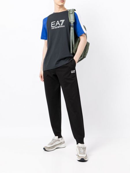 Camiseta con estampado Ea7 Emporio Armani azul
