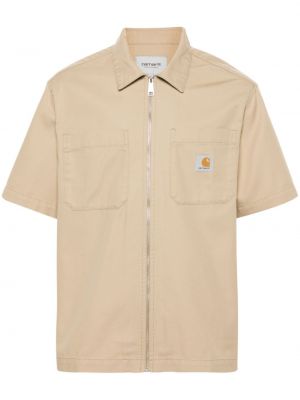 Βαμβακερό πουκάμισο Carhartt Wip μπεζ