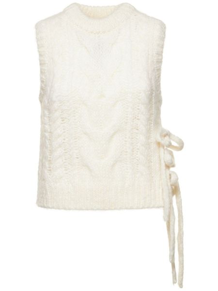 Mohérová vesta s mašlí Cecilie Bahnsen bílá