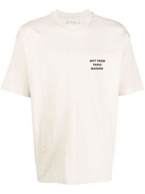 Тениска с принт Drôle De Monsieur бяло