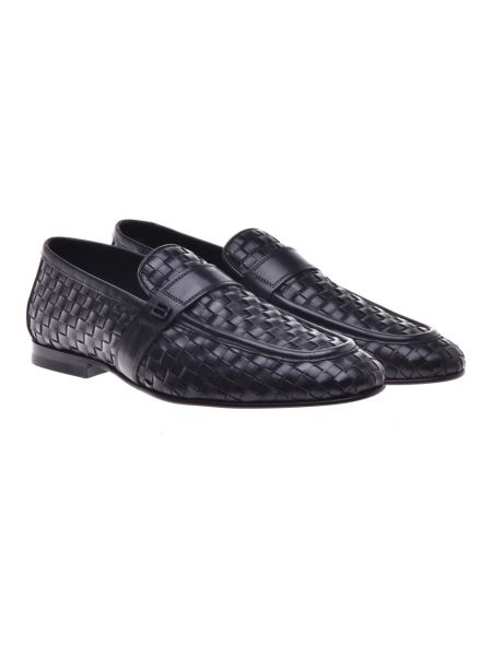 Loafers de cuero con trenzado Baldinini negro