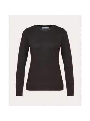 Jersey de lana de tela jersey Gran Sasso negro