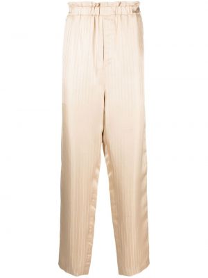 Pantaloni de mătase cu dungi cu imagine Saint Laurent
