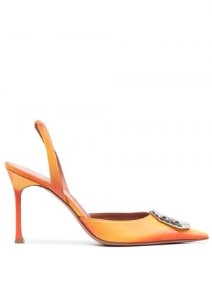 Slingback pumpar med remmar Amina Muaddi orange