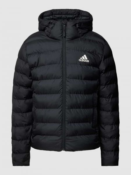Pikowana kurtka puchowa z nadrukiem Adidas czarna
