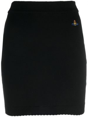Pletená sukňa s výšivkou Vivienne Westwood čierna