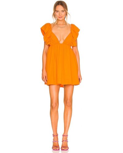 Mini šaty For Love & Lemons, oranžová