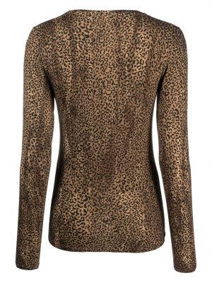 T-shirt à imprimé à imprimé léopard Majestic Filatures
