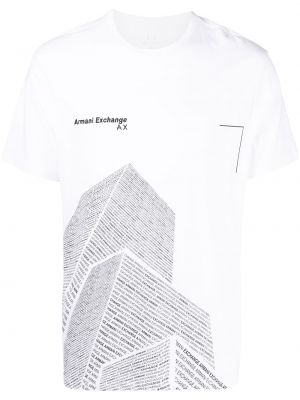 Brodert t-skjorte Armani Exchange hvit