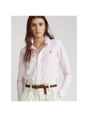 Pikowana koszula w paski Polo Ralph Lauren różowa
