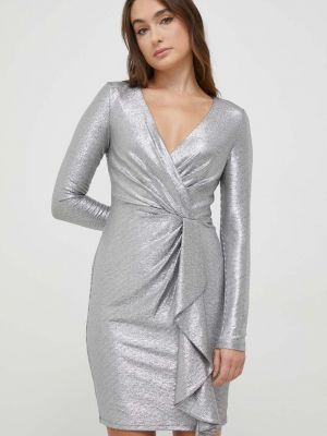 Mini ruha Lauren Ralph Lauren ezüstszínű