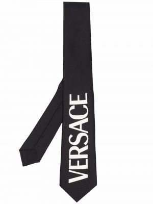 Corbata con estampado Versace negro