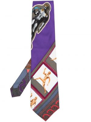 Cravatta con stampa Versace Pre-owned viola
