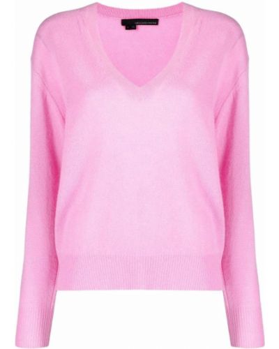 Кашмирен пуловер с v-образно деколте 360cashmere розово