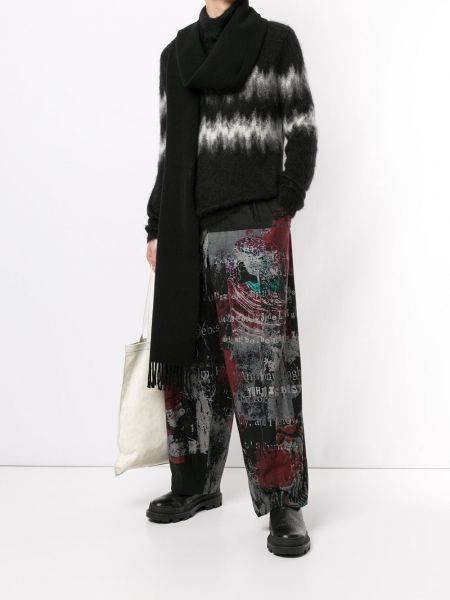 Pantalones con estampado Yohji Yamamoto negro