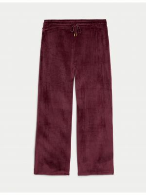 Velurové kalhoty Marks & Spencer růžové